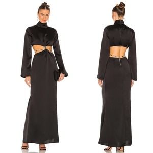 Atoir Black Long Sleeve Cutout Dress